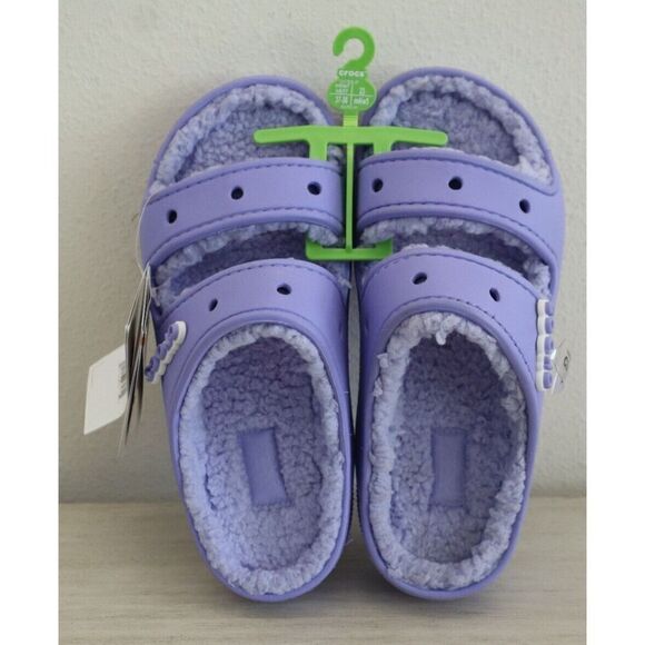 Crocs 207446-5PY Unisex Men's Sz 5 Women's Sz 7 Violet Classic Cozzzy Sandals - Picture 1 of 7